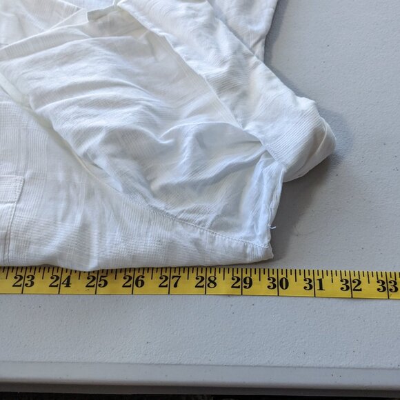 Lane Bryant Women's Shirt Dress / Tunic, White, semi-sheer fabric with pockets - Picture 11 of 13